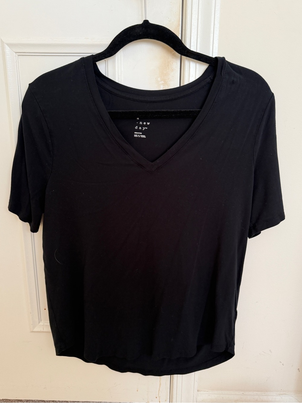 a new day Black V-Neck Short Sleeve Tee